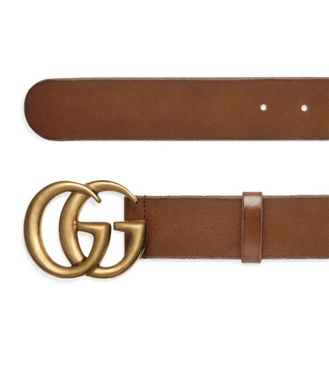 Gucci: Brown Leather Double G Belt 